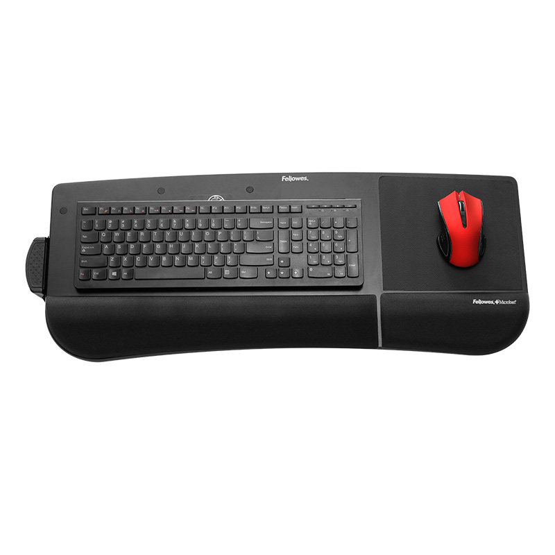 Van Roz Fellowes Clip-Mounted Desktop Keyboard Mouse Integrated Bay Tilt Bracket Angle Position Adjustable-Taobao