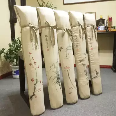 (Seven rhyme Guqin) hand-painted Chinese style guqin capsule cotton linen piano bag can be adjusted back length