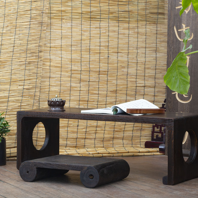 (Seven rhymes guqin) low table guqin tatami table tatami table swallowtail mortise table thickness 3 send futon or cushion
