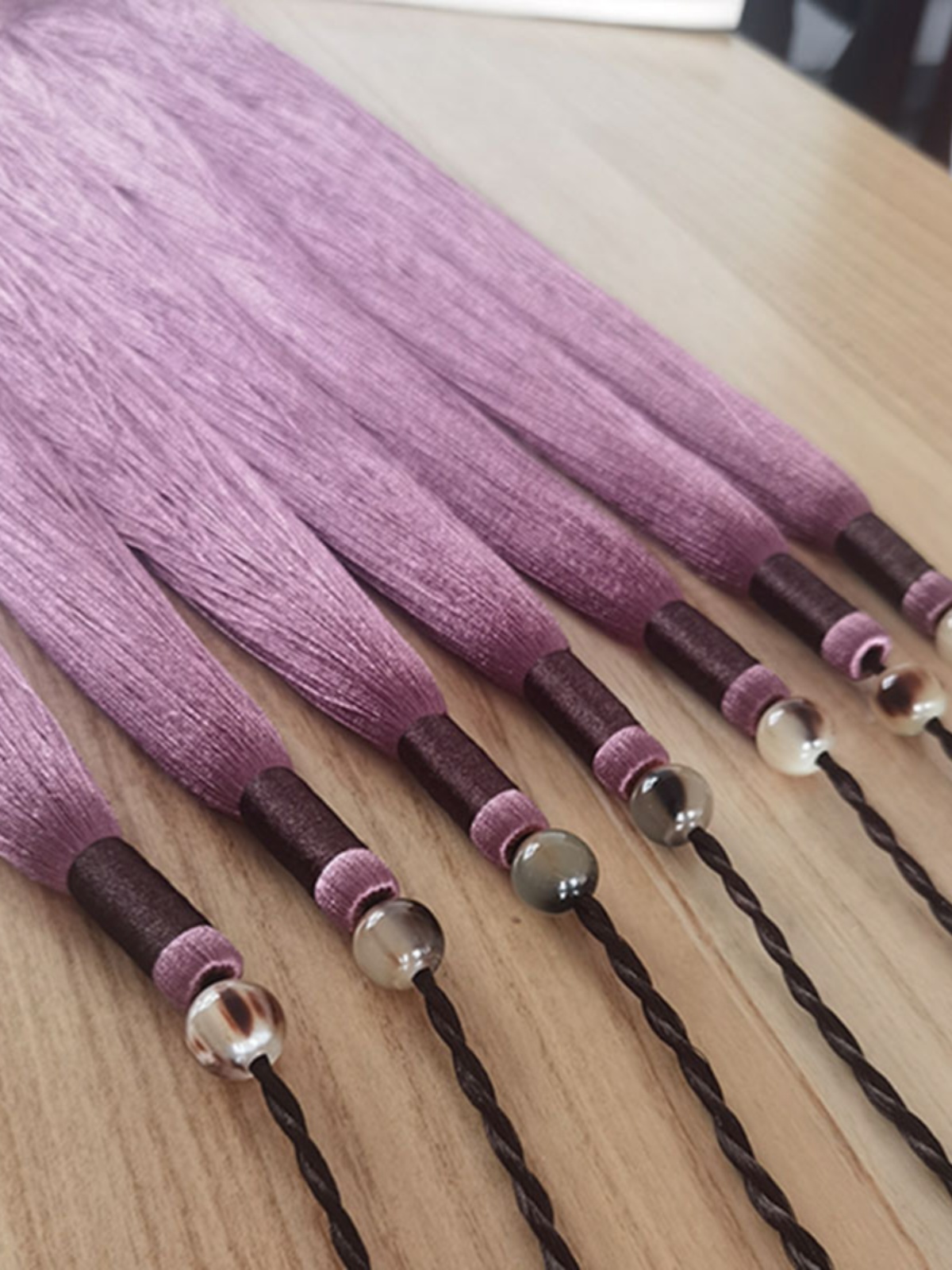Ice silk without static guqin tassel guqin tassels are so saggy. Free velvet buckle Yangzhou guqin accessories