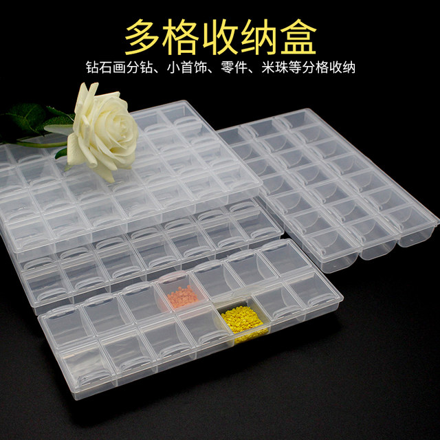 Transparent multi-grid storage box 28 cubicles and 21 cubicles