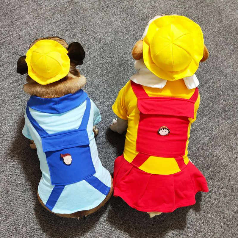Fardou Clothes Spring Autumn Money Snowneri Teddy Di Bago Kokie School Uniforms Pills Dresses Fat Dog Pet Clothing