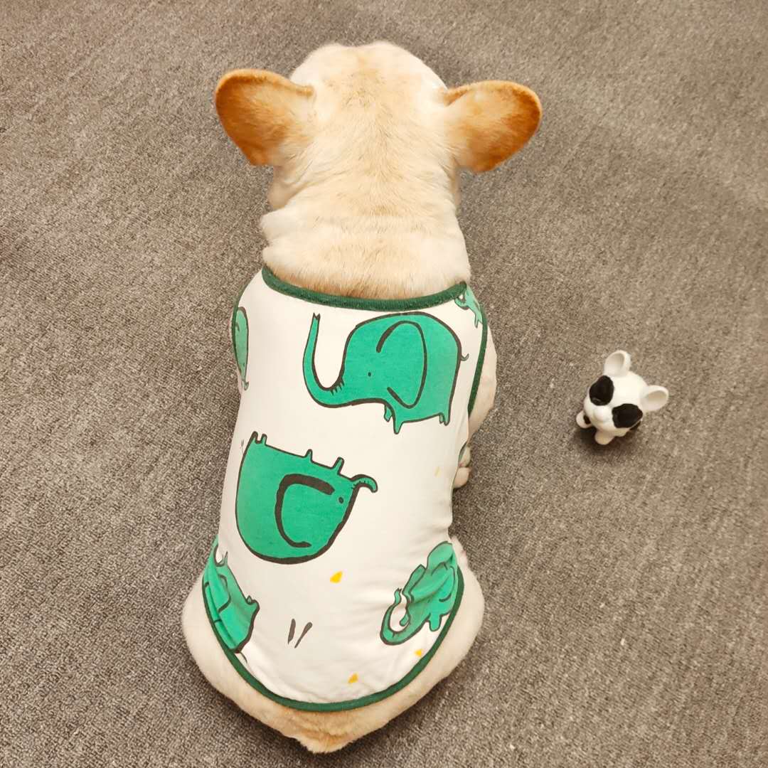 Fa Dou Clothing Pets Spring and Summer Bago Diesel Cotton Elephant Dog Vest Fat Dog Bulldog