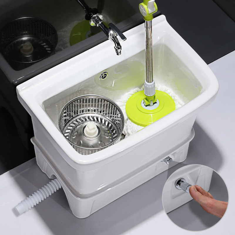 Foot control double drive wash mop pool balcony bathroom mop pool basin large ceramic pier cloth pool home floor type