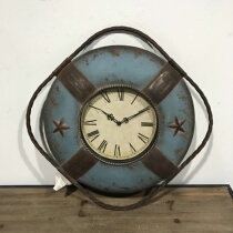 West East Foreign Trade Lonely Goods Grocery American Countryside Retro Iron Art Marine Wind Decorative Clock Wall Decoration Unwrapped Clock Core