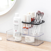 Simple desktop dressing table plastic transparent cotton brush lipstick cosmetics storage box jewelry finishing box