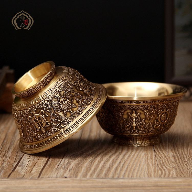 Nepalese craftsmanship pure copper 8 auspicious for cup water bowl auspicious eight precious metal with a single price small number