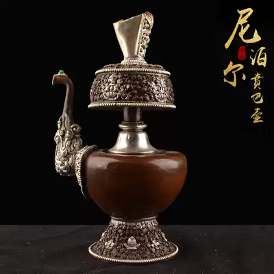 Tibetan Buddhist supplies Pure Copper Benba pot Nepali Tantric Buddha front water purification bottle Household worship decoration Bronze