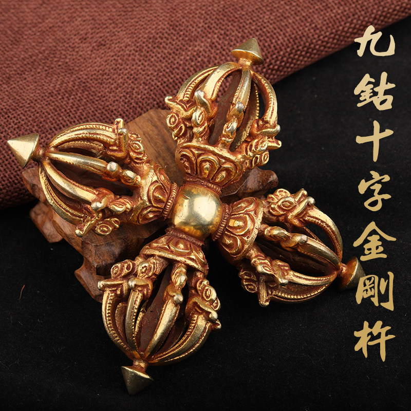 普巴金剛杵橛藏傳密宗法器尼泊爾手工純銅三面馬頭明王金剛降魔杵-淘寶