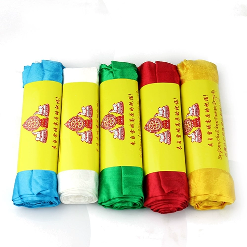 Высококачественные хада-тибетские украшения восемь благоприятных шелковых темных цветов пять цветов 2,6 м на 45 см. Справочные материалы