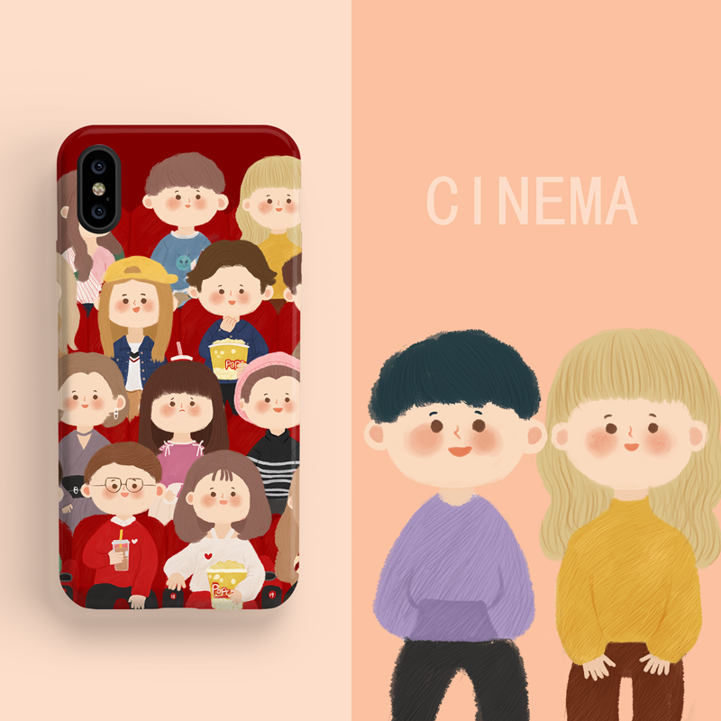 The single and row cinema is suitable for iphone12pro mobile phone protection shell Apple 11 Huawei p40 softshell protective sleeve