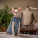 GINGERAIN denim ສາວ Sphynx Devon ເຄື່ອງນຸ່ງຫົ່ມ cat trendy soft vest ເສື້ອ doll ເດັກນ້ອຍ