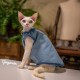 GINGERAIN denim ສາວ Sphynx Devon ເຄື່ອງນຸ່ງຫົ່ມ cat trendy soft vest ເສື້ອ doll ເດັກນ້ອຍ