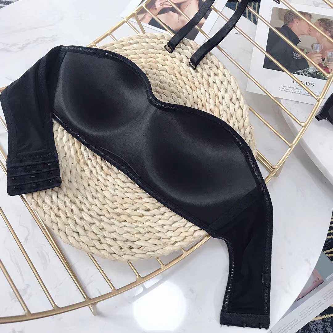 Micro-nổ mô hình 3D áo ngực vô hình có thể tháo rời dây đeo vai trượt chống trượt đồ lót ba vú thoải mái thu thập áo ngực thương hiệu đồ lót cao cấp