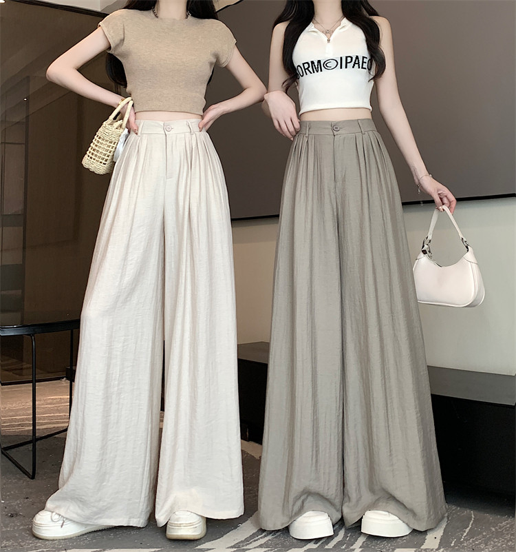 Летняя тонкая шелковая юбка, штаны, свободный крой, высокая талия 