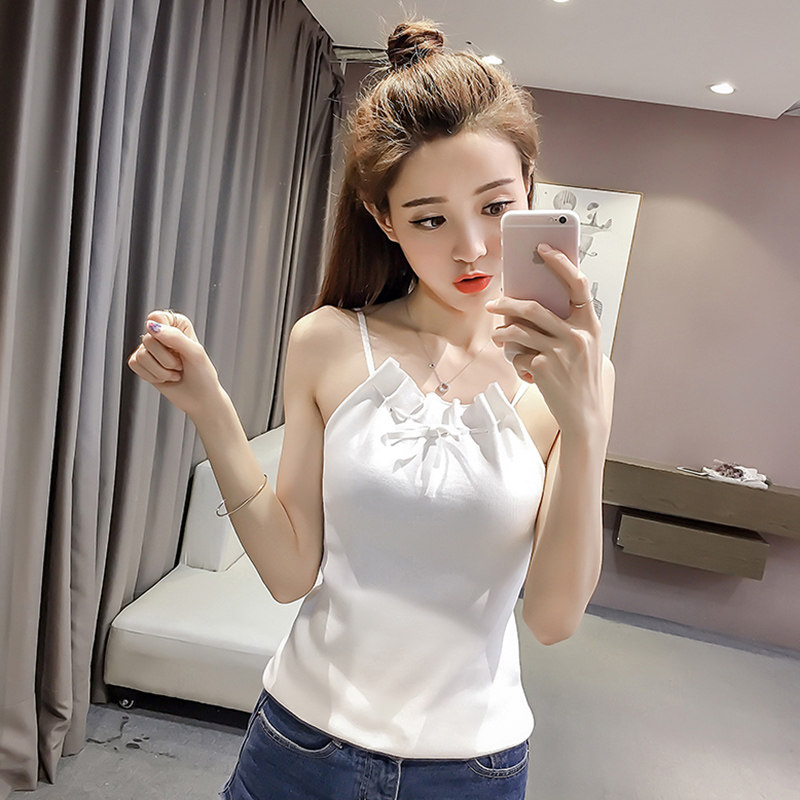 Camisole female strap sexy wild strapless slim slim pullover outside wear inside solid color inside coat top