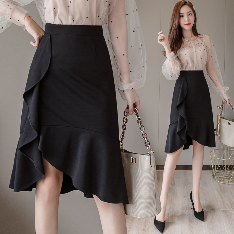 Spring 2022 new female dresses Anchovies Tail Skirts superfire Sexy irregular semi-body dress Hip Skirt Short Skirt