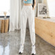 White ice silk quick-drying pants women's summer thin loose-fitting tooling radish pants casual sports harem pants trendy