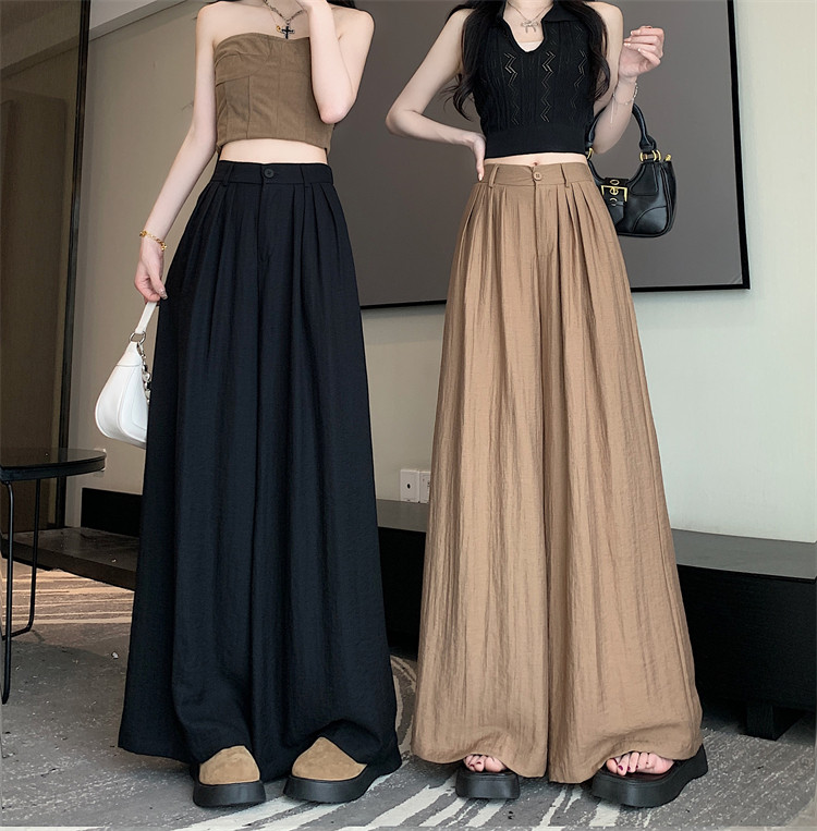 Летняя тонкая шелковая юбка, штаны, свободный крой, высокая талия 