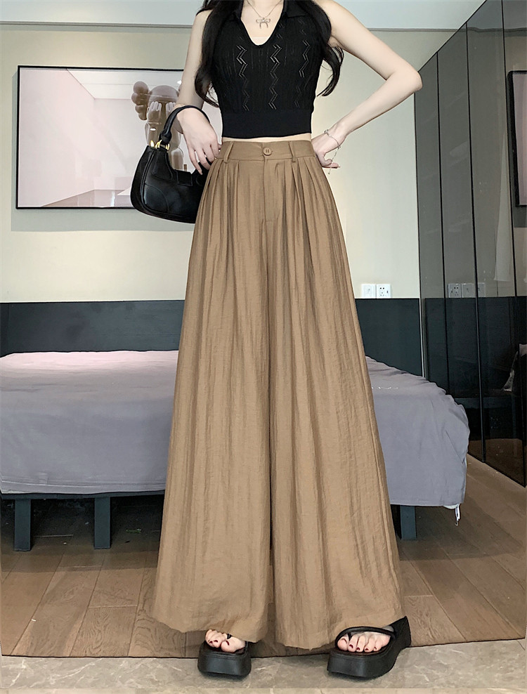 Летняя тонкая шелковая юбка, штаны, свободный крой, высокая талия 