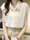 夏季白色短袖雪纺衬衫通勤女装2026年新款潮无袖上衣职业女士衬衣