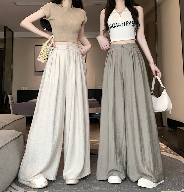Летняя тонкая шелковая юбка, штаны, свободный крой, высокая талия 