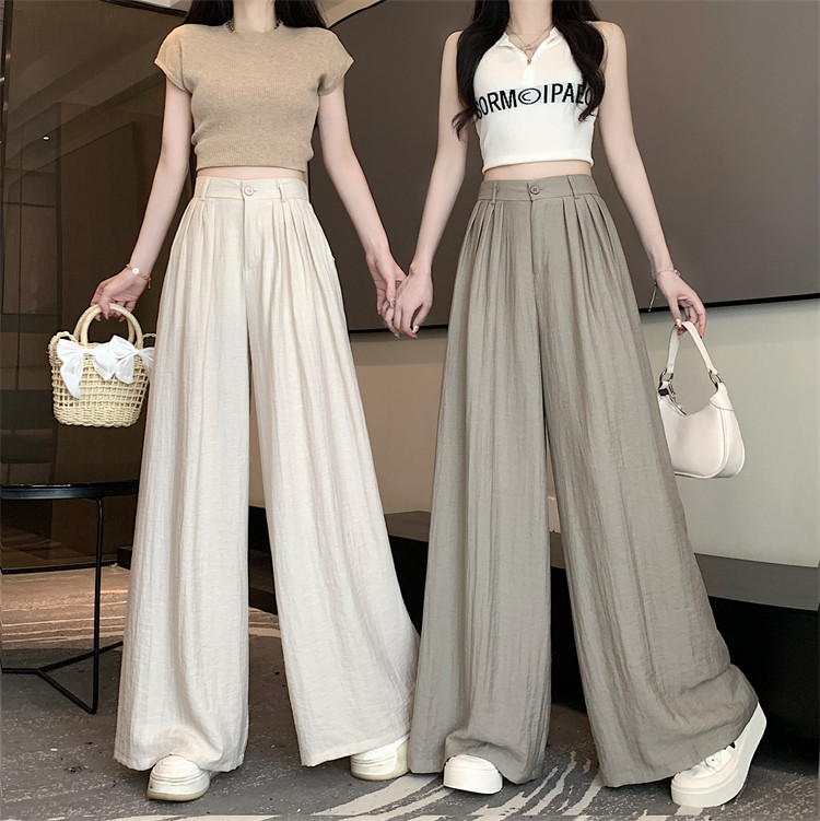 Летняя тонкая шелковая юбка, штаны, свободный крой, высокая талия 