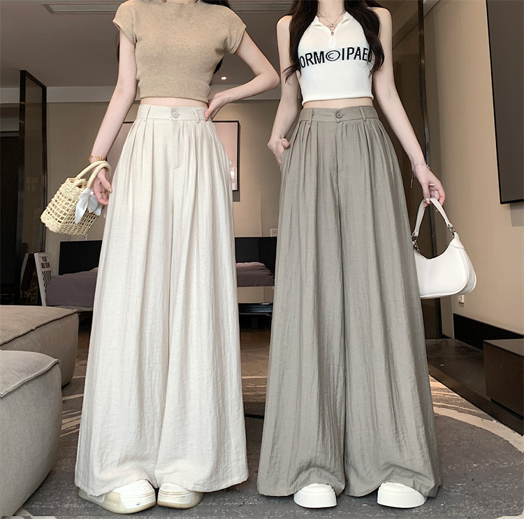 Летняя тонкая шелковая юбка, штаны, свободный крой, высокая талия 
