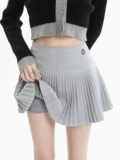 Шерстяная демисезонная юбка в складку, приталенное защитное белье, мини-юбка, высокая талия, по фигуре, подходит для подростков, А-силуэт