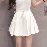 Шифоновые шорты, тонкие приталенные шелковые штаны для отдыха, высокая талия, свободный крой, А-силуэт