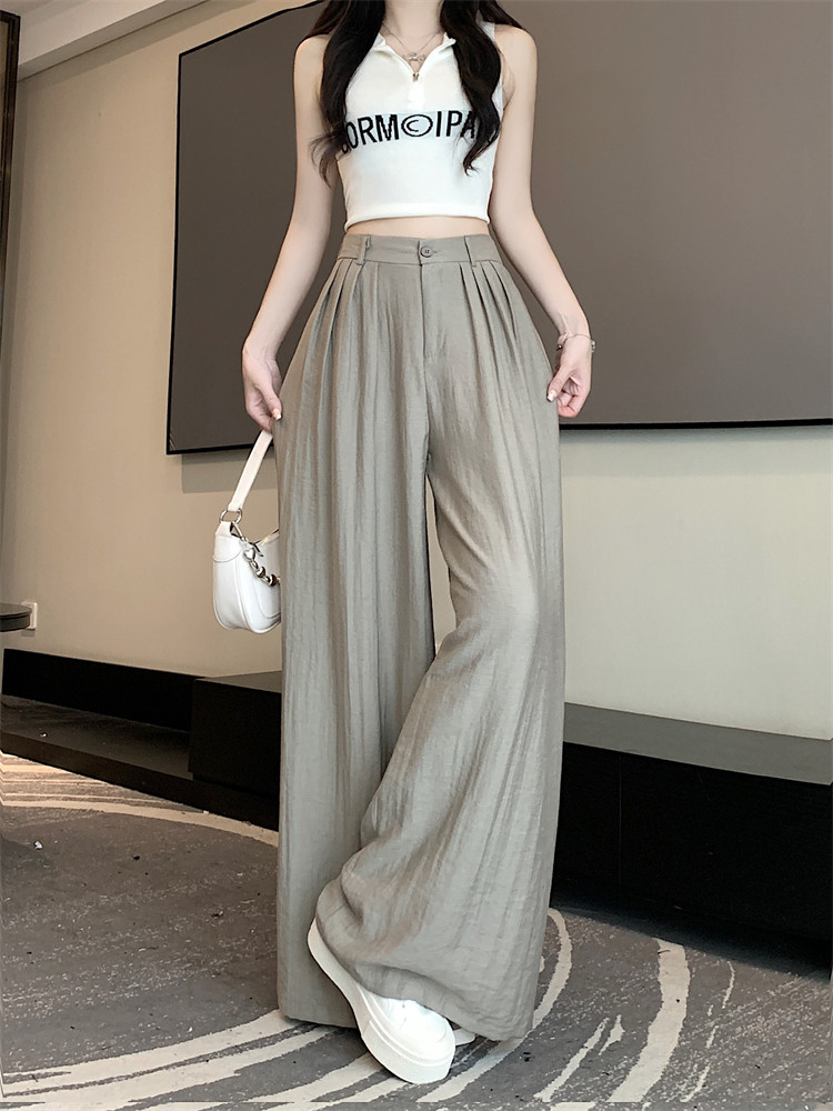 Летняя тонкая шелковая юбка, штаны, свободный крой, высокая талия 
