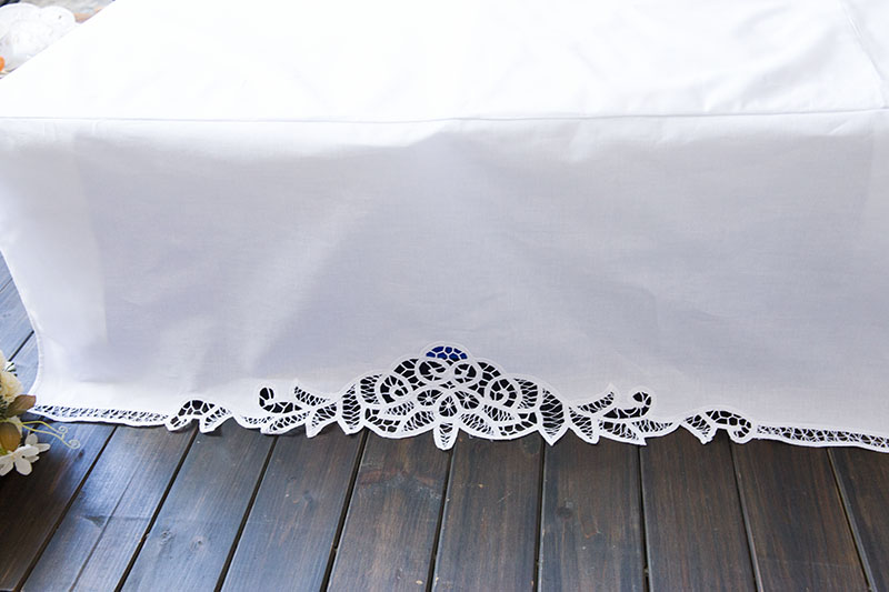Đầm cotton daidai nguyên chất - Váy Petti ga giường viền ren