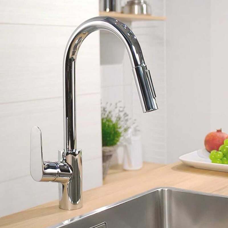 Hansgrohe 31815000 Focos Kitchen Faucet Pull-Out Dual-Speed Water Outlet Faucet 31815007