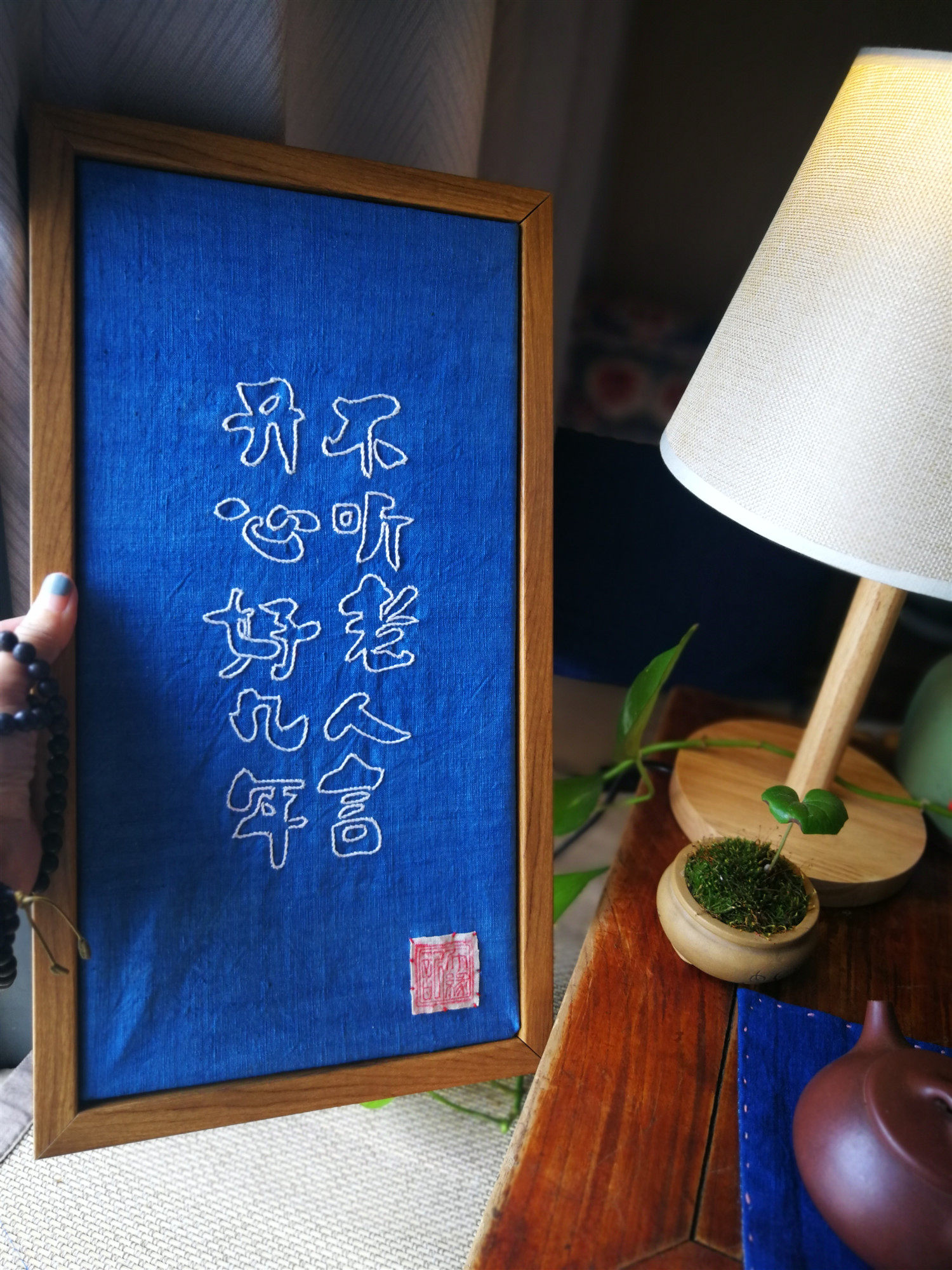 (Bedge notes) original decoration painting personality decoration painting calligraphy embroidery painting Chinese style decoration painting