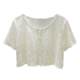ປ້ອງກັນແສງແດດ shawl summer ກັບ skirt 2024 ໃຫມ່ຂອງແມ່ຍິງແບບບາງໆນອກໃສ່ຊັ້ນສູງຫ້ອງເຄື່ອງປັບອາກາດທີ່ມີແຂນສັ້ນ lace cardigan