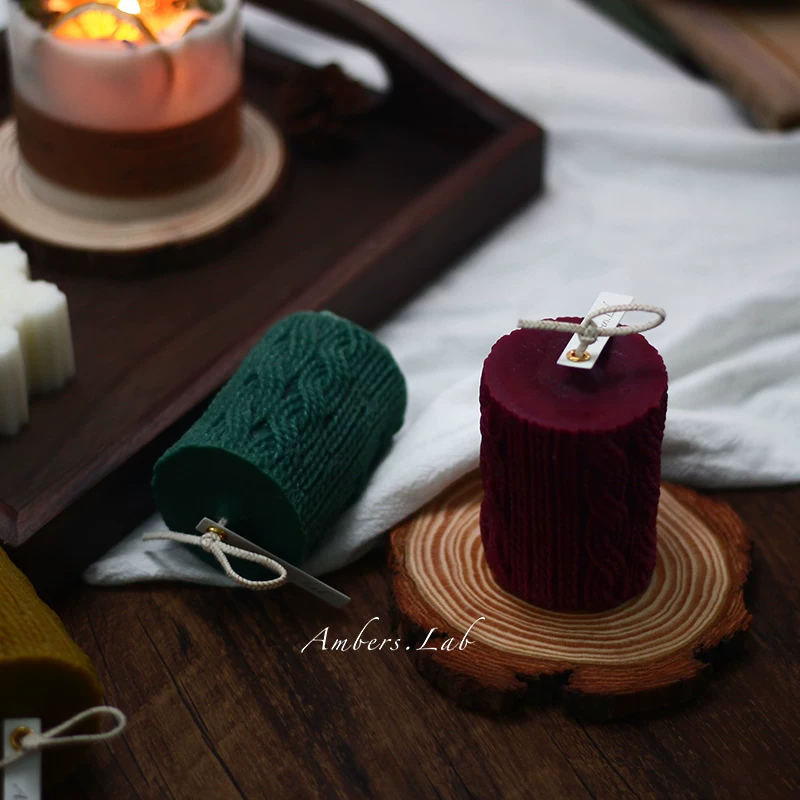 Woolen sweater, aromatherapy, winter retro candle handmade, Birthday gift