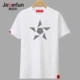 Jane bailun xoay phản quang ngôi sao năm cánh cotton nam cổ tròn tay áo ngắn Áo thun cotton mùa thu nam áo polo nam