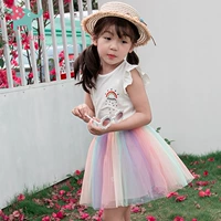 Người mẫu xếp li ~ cô gái mơ ước váy cầu vồng Chengzi nhà mùa 2019 người mẫu váy trẻ em lớn váy công chúa váy - Váy đầm be gái 9 tuổi