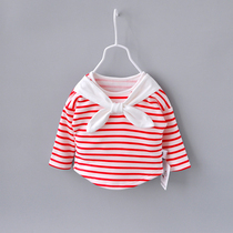 Girls base shirt autumn and winter plus velvet padded T-shirt baby long sleeve shirt Spring and Autumn 2 Children Baby foreign style 1 year old 3