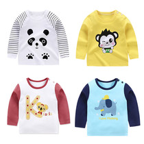  Childrens long-sleeved t-shirt Spring and Autumn pure cotton bottoming shirt baby top Boys and girls baby 1 year old 3 children 2 autumn tide
