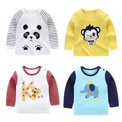 Children's long-sleeved T-shirt spring and autumn cotton inner clothes baby jacket boys and girls 1 year old 3 children 2 Autumn Tide