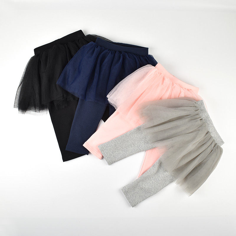 Girls' trousers fake two-piece baby girl's puffy trousers one spring and autumn clothes children's baby trousers