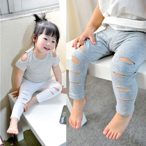  Baby pants Womens summer trousers Mens childrens baby summer thin perforated leggings 0-1-3 one year old 2