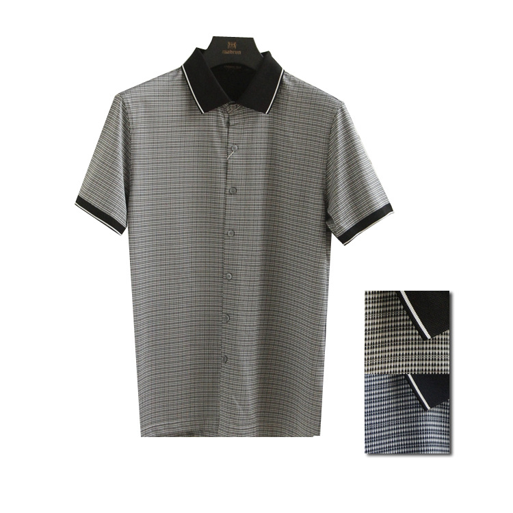 New Style Short-Sleeve Silk Collared Shirt for Middle-Aged Men, Ultra-Thin Casual Polo Shirt for Summer New Style Short-Sleeve Silk Collared Shirt for Middle-Aged Men, Ultra-Thin Casual Polo Shirt for Summer