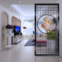 Modern simple new Chinese style art glass screen Living room mobile partition wall Folding screen entrance Bedroom hotel decoration