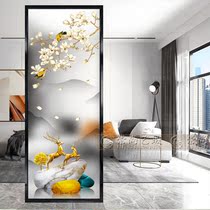Nordic art glass screen partition living room New Chinese style entrance decoration Bedroom block modern simple deer