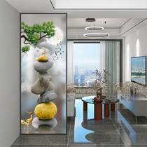 Custom art glass screen Living room entrance bathroom partition background wall Painting process tempered building materials Cailu