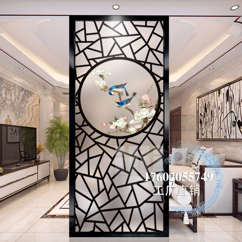 New Chinese Introductory Screen Partition Wall Living Room Genguan Hotel Art Frosted Glass Modern Simplicity Decorate Chaeka Deer