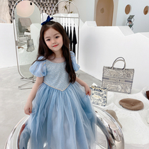 Girl Skirt Summer Princess Dress New dress Dress Sequel Dress Child Love Salsa Mermaid Dress 10 years old