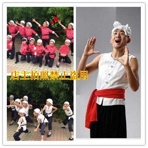 Men's Children's Militia After Enemy Warrior to Perform Costume and Costume Shaanxi farmers to serve civilian clothes, ah Bao